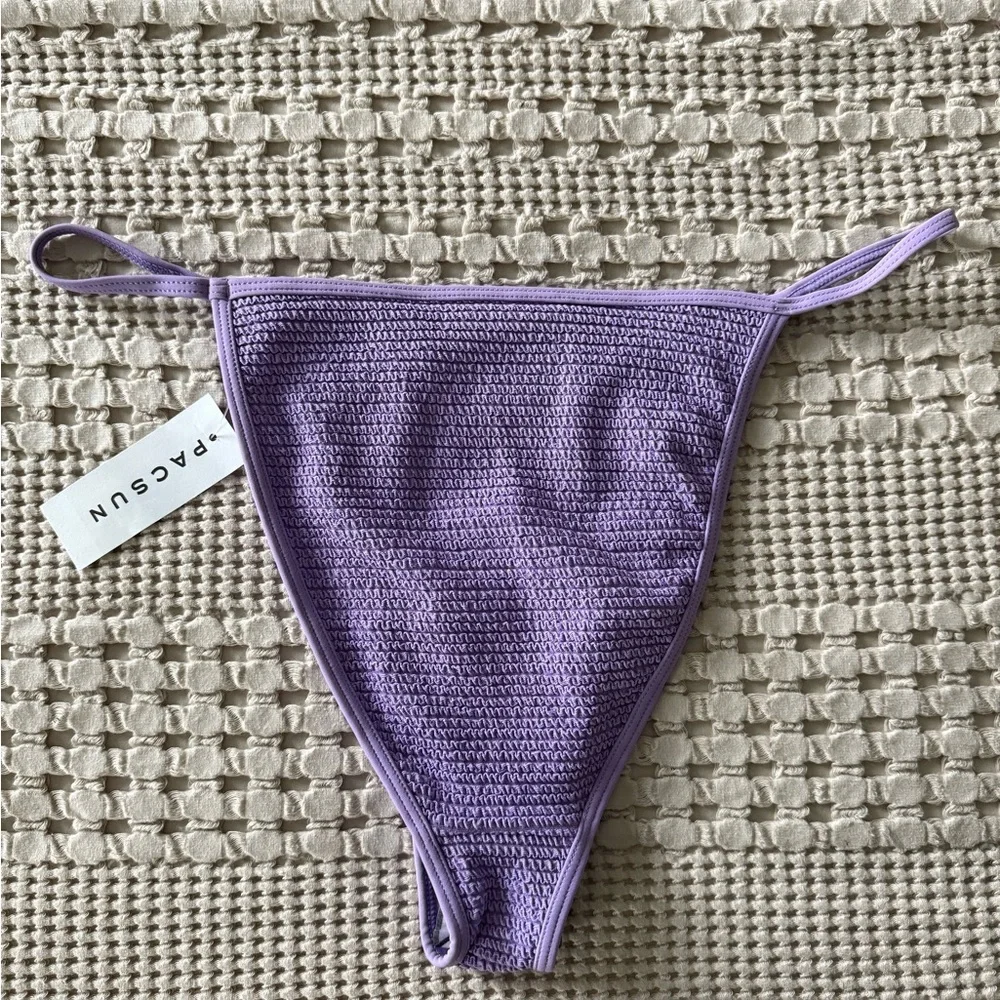NEW PacSun Purple Textured Bikini‎ Bottom Size L